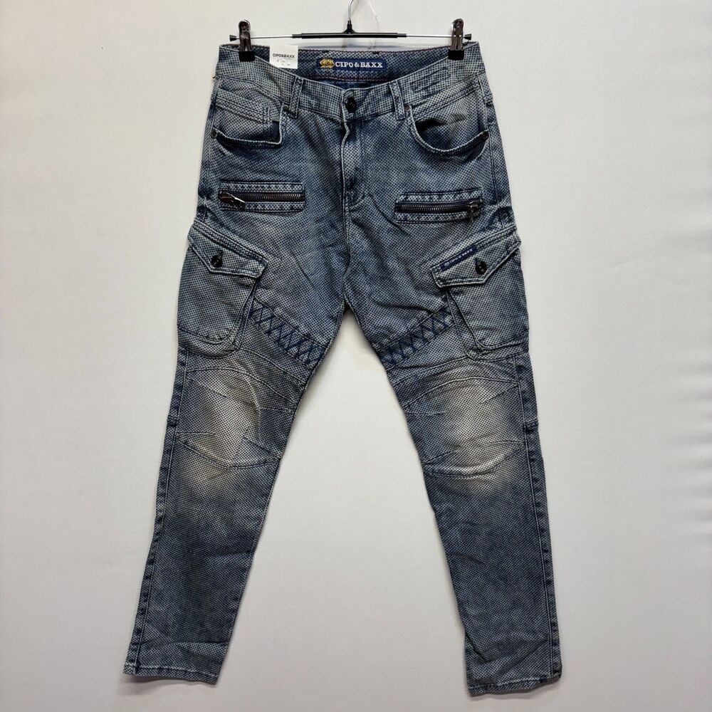 NWT Cipo & Baxx Men CD369 Regular Slim Leg Jeans Size 32x32 Blue Denim D095 -22